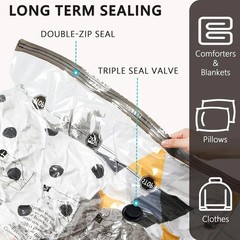 Vacuum Storage Bags Space Saver Compression Bags Reusable with Hand Pump