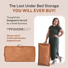 Under Bed Storage with Wheels, Low Profile Rolling Storage Box in Vegan Leather