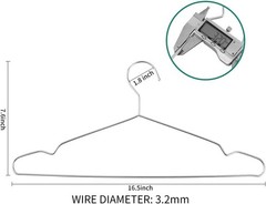 Metal Hangers Clothing Heavy Duty for Closet Stainless Steel Hanger 16.5in by…