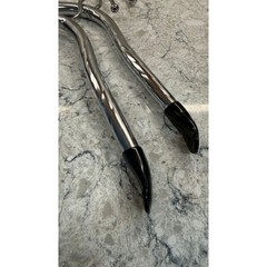 Set of 2 Vintage Lee Rowan Hangers Chrome-plated Finish Black Plastic Tips