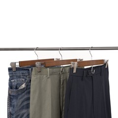 Walnut Finish Wood Pant & Skirt Adult Hangers, 3 Count