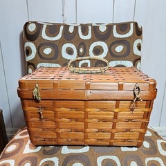 Antique Bamboo Slat Fishing Basket Japanese Late 1800’s? Vintage