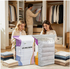 No-Pump Vacuum Storage Bags Large Cube Space Saver Compression Bags