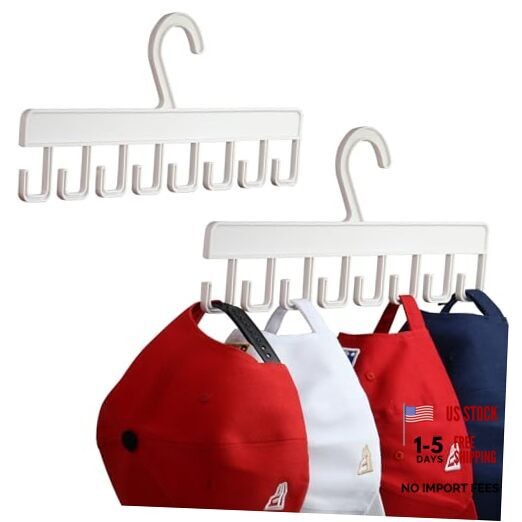 2Pcs Hat Hangers for Closet, Hat Organizer for Baseball Caps, Hat Racks with