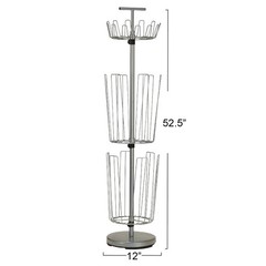 2132-1 Metal 3-Tier Revolving Shoe and Boot Rack – Silver