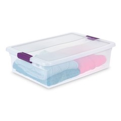 Sterilite 32 Quart Clear View Storage Container Tote w/ Latching Lid, (6 Pack)