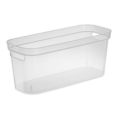 Sterilite 6.25×6.25×15 In Narrow Storage Bin w/ Carry Handles, Clear (16 Pack)