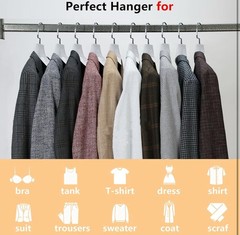 DEDU Suit Hangers for Men 10 Pack, Extra Wide Non Slip Width 17.7, White Coat