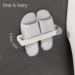 Bathroom Slipper Shelf No Punching Wall Mounted One Piece Shoe Rack Space Saving