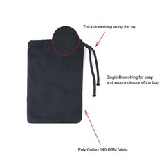 Biglotbags – Premium Black 145 GSM Cotton Single Drawstring Reusable Muslin Bags