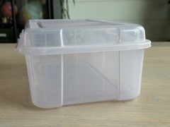 Vintage Rubbermaid Keepers Snap Case Shoe Box Clear Pink &Purple Hinged Lid 2281