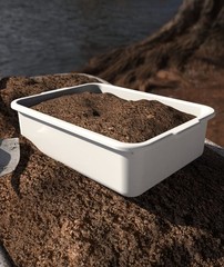5-Pack Commercial Bus Tubs Box/Tote Box, White Plastic Storage Bin with Handl…