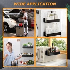 2 Pcs Wall Mount Spray Can Organizer Rack for Garage, Home, Tool Box Storage