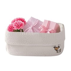 Mothers Day Gifts Baskets Empty Faux Sherpa Cubic Storage Basket 14 * 10 * 5….