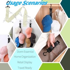 Hat Organizer Baseball Caps Rack Hangers 2PCS Door Hat Racks with 8 Beige