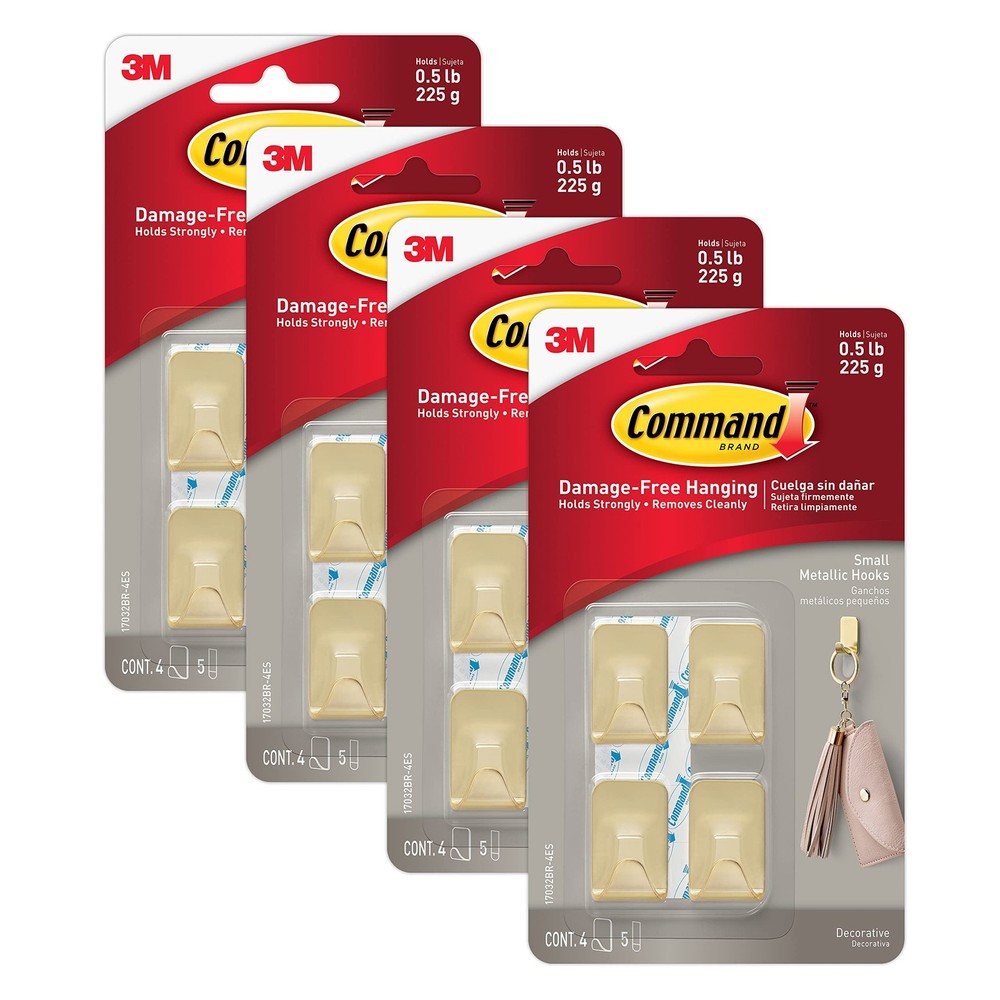 17032BR-4ES Metallic Hooks, 0, Brass, 16 Count