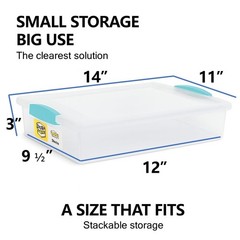 Tribello Plastic Storage Containers Lids For Organizing 6 Quarts – Large – 14 X