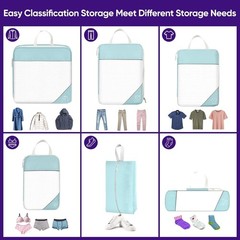 Compression Packing Cubes for Suitcases 6 Set Travel Luggage Organizer Packin…