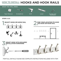 6 In. Chrome Hinged Triple Wall Hook