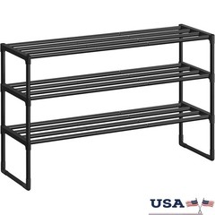 Durable Shoe Organizer 3 Tier Storage Rack Easy Assembly Versatile Floor Mount