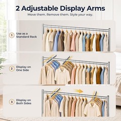 HOKEEPER Z Rack for Clothes Heavy Duty Clothing Rack 500 LBS with Display Arms