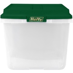 Hefty 72 Qt Christmas Storage Bin Clear Green Lid Holiday Storage Tote 6 Pack