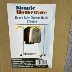Simple Houseware Standard Rod Garment Rack – Heavy Duty – Chrome New In Box