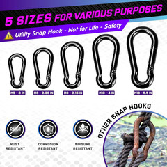PAMAZY 2Pcs 5.5In Spring Snap Hooks 1000LBS Capacity, Utility Hook Clip, Heavy D
