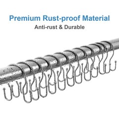 12 Pack Double Shower Curtain Hooks Rings, TENOVEL 12 Pack, Polished Chrome