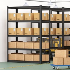 24″ D x 59″ W x 72″ H Garage Shelving Heavy Duty 5 Tier Metal Storage Shelves