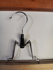 Set of 6 Wooden Clamp Pants Or Skirt Hangers with Metal Clips 11 Inches