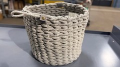 Project 62 Storage Basket 12 x 13 Coiled Rope Fishtail Weave Faux Leather