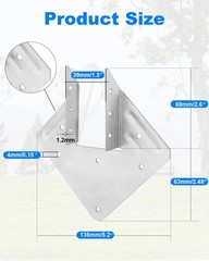 20 Pcs Hurricane Ties Clips,18Gauge Joist Hangers, Roof Brackets Fit 2X Truss…