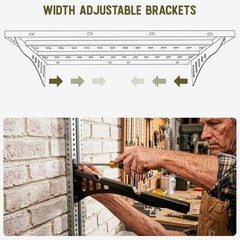 FEBTECH 2-Pack 47×18 Garage Wall Shelves Heavy Duty Metal Storage Rack