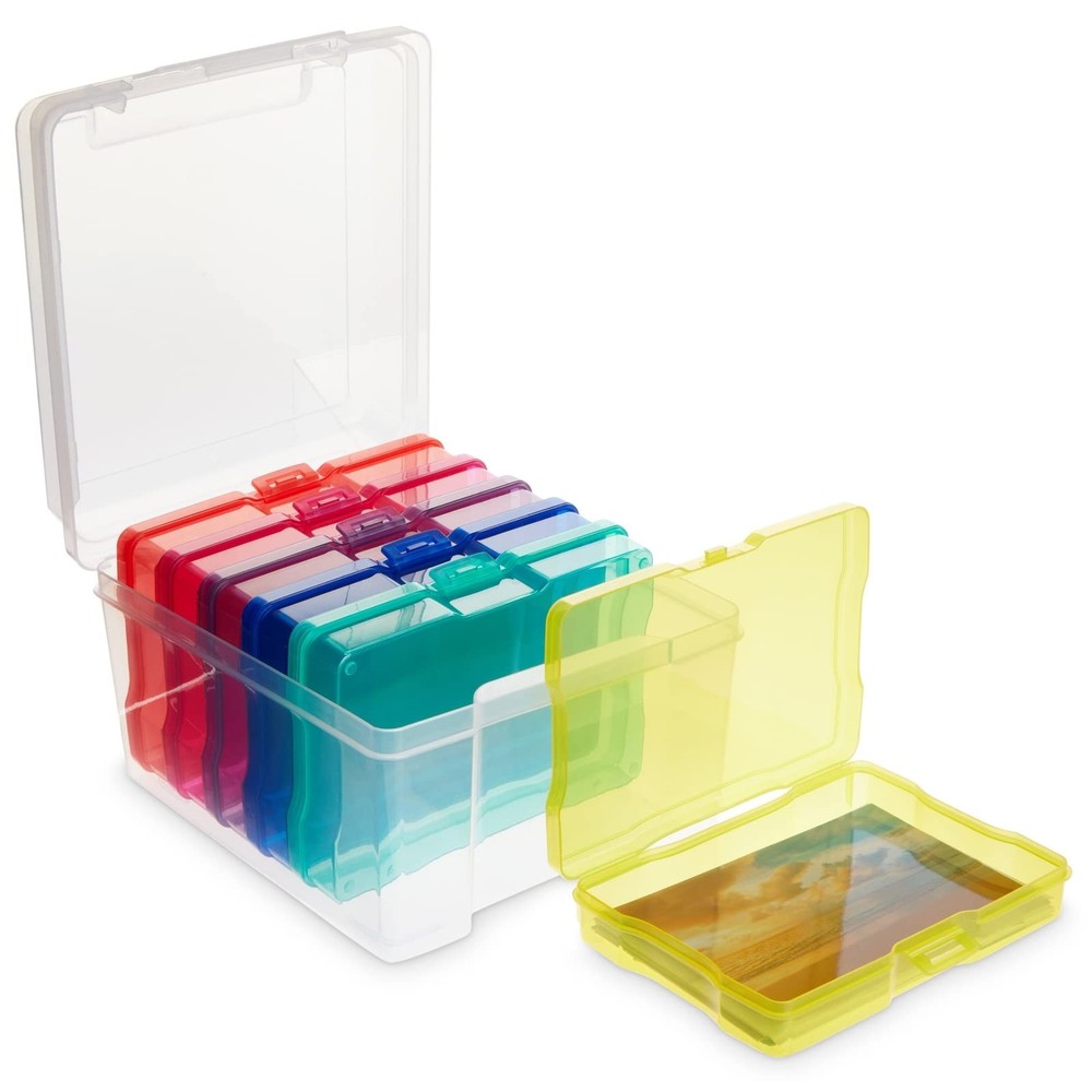 Paper Junkie Photo Storage Box – 4 x 6 in 7.3 x 8.2 x 5.5 inches, transparent