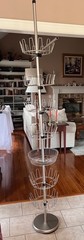 Revolving SHOE TREE Floor to Ceiling 36 Pair + Basket Footwear Carousel Storage