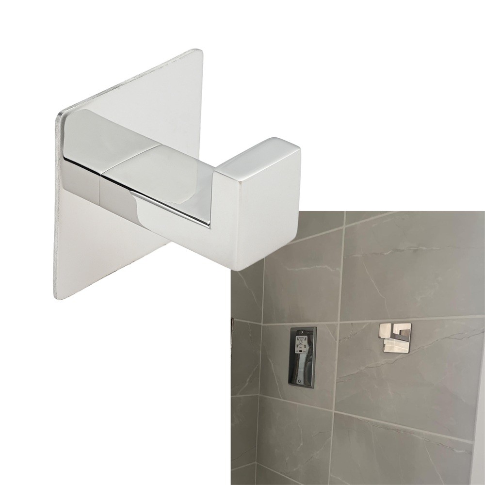2pcs Polished Chrome Towel Robe Hook Door Hanger Hanging Self-adhesive 54x48mm