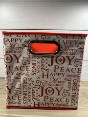 Relaxed Living (Set Of 2) Decorative Storage Bins 10.5×10.5×11 Christmas Holiday
