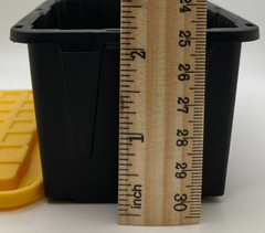 Lowes Teeny Tote Mini Plastic Lidded Rectangle Storage Container Black Yellow