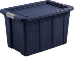 Heavy Duty 30 Gallon Storage Bins with Lids – 8 Pack, Dark Indigo Totes