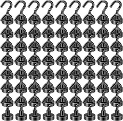 Multipurpose Black Magnet Hooks – 30Lbs, 75 Pack