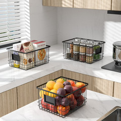 Oceanstar WBH1903 6.1×9.1×12.1 in Metal Wire Organizer Bin Basket with Card Hold
