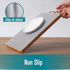 Shelf Drawer Liner Non-Adhesive with Non Slip Durable 17.7″W x 120″L Light Gray