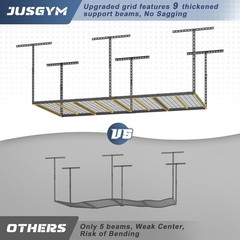 4X8FT Overhead Garage Storage Rack, 26″-40″ Height Adjustable Garage Ceiling …