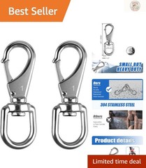Heavy Duty 304 Stainless Steel Snap Hooks – 2 Pack 3.5 Inch for Versatile Use