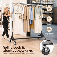 HOKEEPER Z Rack for Clothes Heavy Duty Clothing Rack 500 LBS with Display Arms