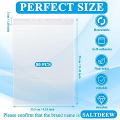 80 Pcs Magazine Protectors for Collectors Clear Plastic Magazine Sleeves 9.25