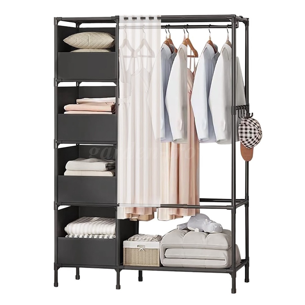 Clothes Rack Heavy Duty Clothing Garment Rack Storage 4 Drawer Bedroom Organizer