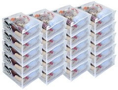 20-Pack Heavy Duty Vinyl Zippered Closet Square Storage Bags Clear 12″x15″x5″