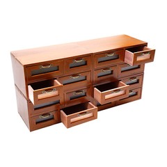 Vintage Small Wooden Desktop Storage Box Drawer Display Shelf Organizer Craft US